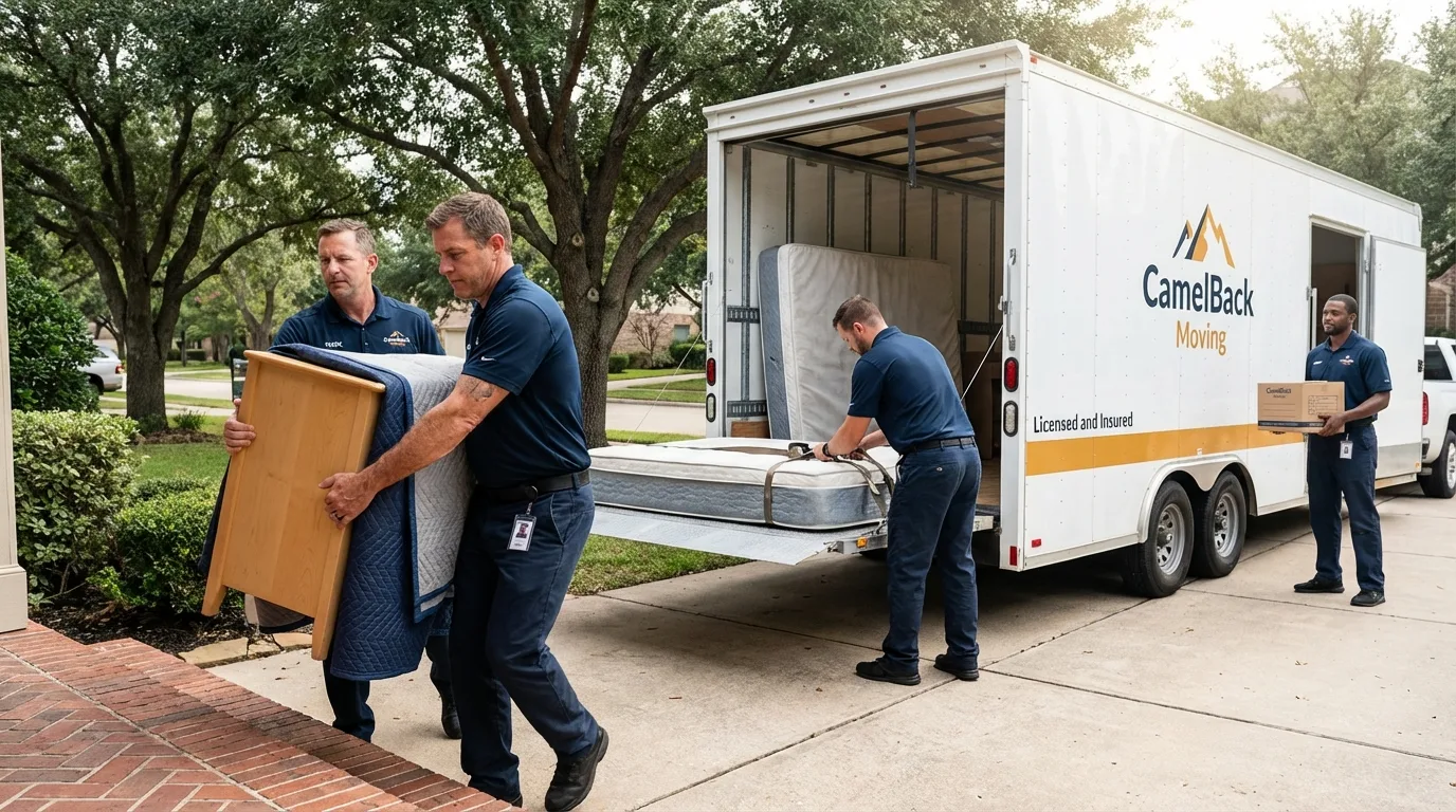 Crew loading residential truck for cross-state move from Altamonte Springs, FL
