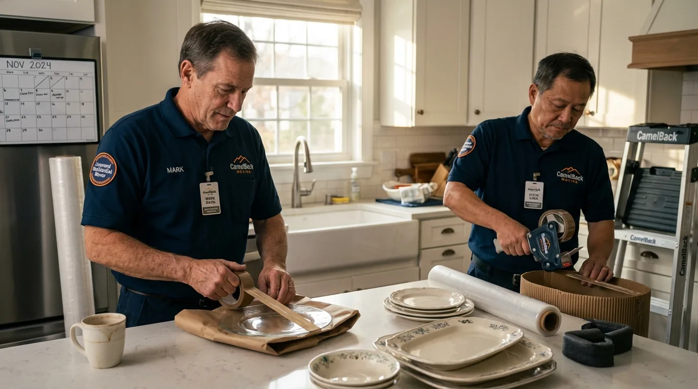 Professional crew packing kitchen dishware in Altamonte Springs, FL